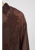NUKUS Addie Blouse Embroidery 334 chocolate