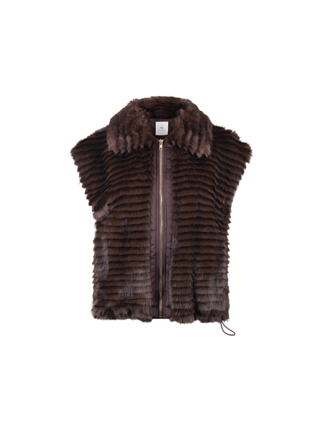 NUKUS Harriet Gilet Zipper 334 chocolate