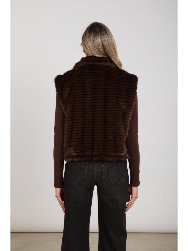 NUKUS Harriet Gilet Zipper 334 chocolate