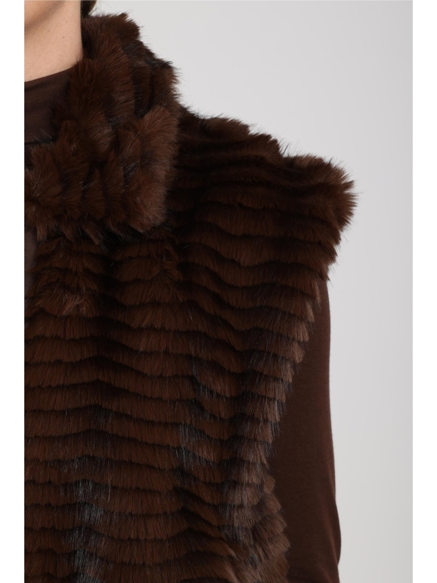 NUKUS Harriet Gilet Zipper 334 chocolate