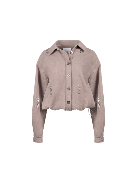 NUKUS Annelynn Blouse Paillet 60 taupe