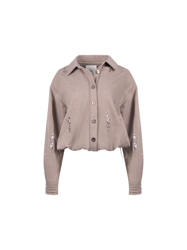 NUKUS Annelynn Blouse Paillet 60 taupe