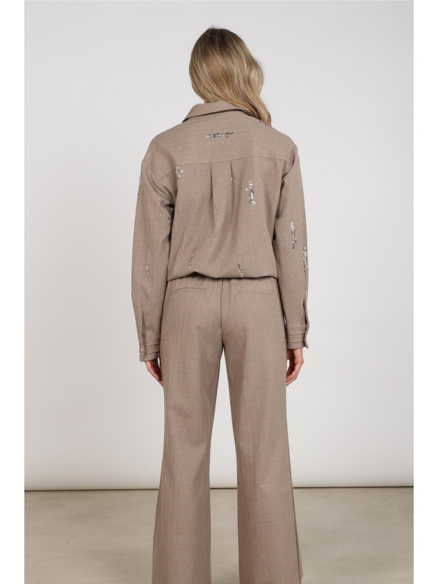 NUKUS Annelynn Blouse Paillet 60 taupe