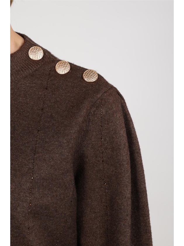 NUKUS Molly Pullover Strass 334 chocolate