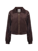 NUKUS Daisy Bomber Suede 334 chocolate