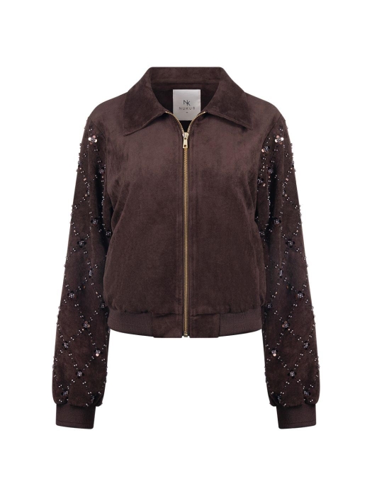NUKUS Daisy Bomber Suede 334 chocolate