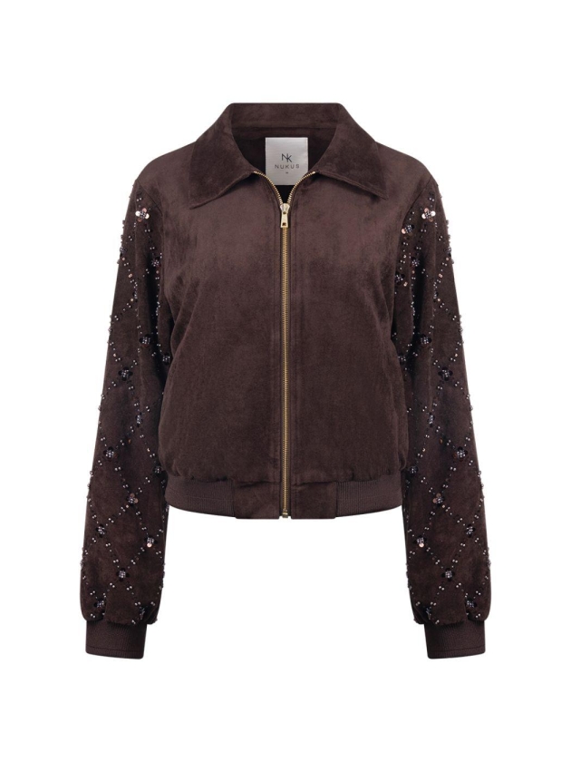 NUKUS Daisy Bomber Suede 334 chocolate