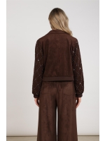 NUKUS Daisy Bomber Suede 334 chocolate