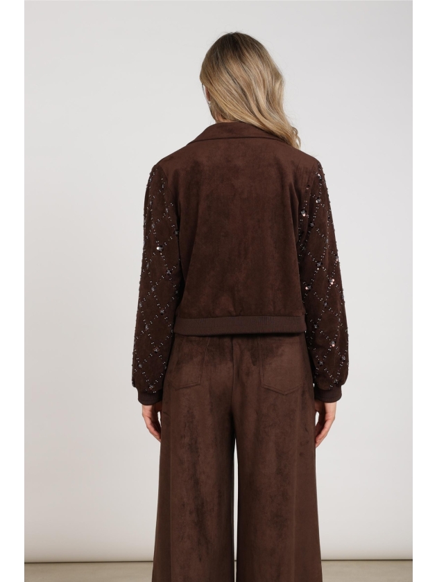 NUKUS Daisy Bomber Suede 334 chocolate