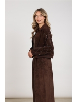 NUKUS Daisy Bomber Suede 334 chocolate