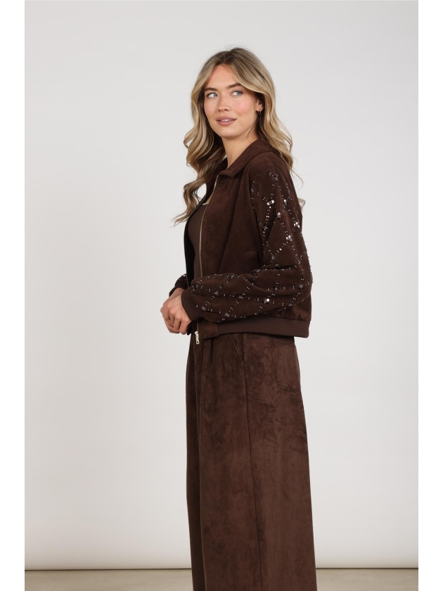 NUKUS Daisy Bomber Suede 334 chocolate