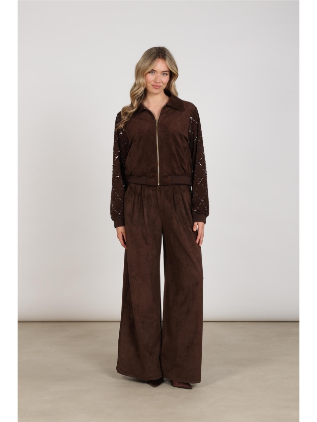 NUKUS Daisy Bomber Suede 334 chocolate