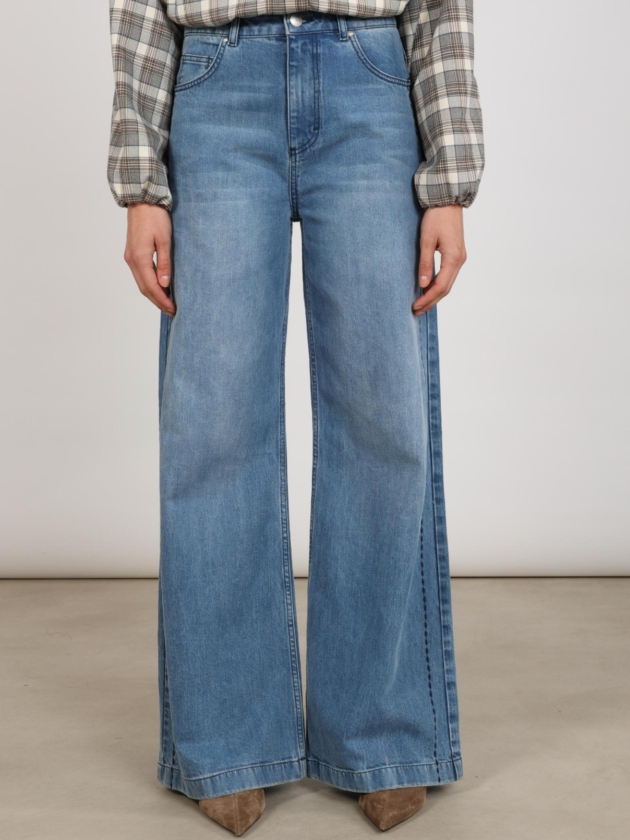 NUKUS Stevi Pants Embroidery 298 blue denim
