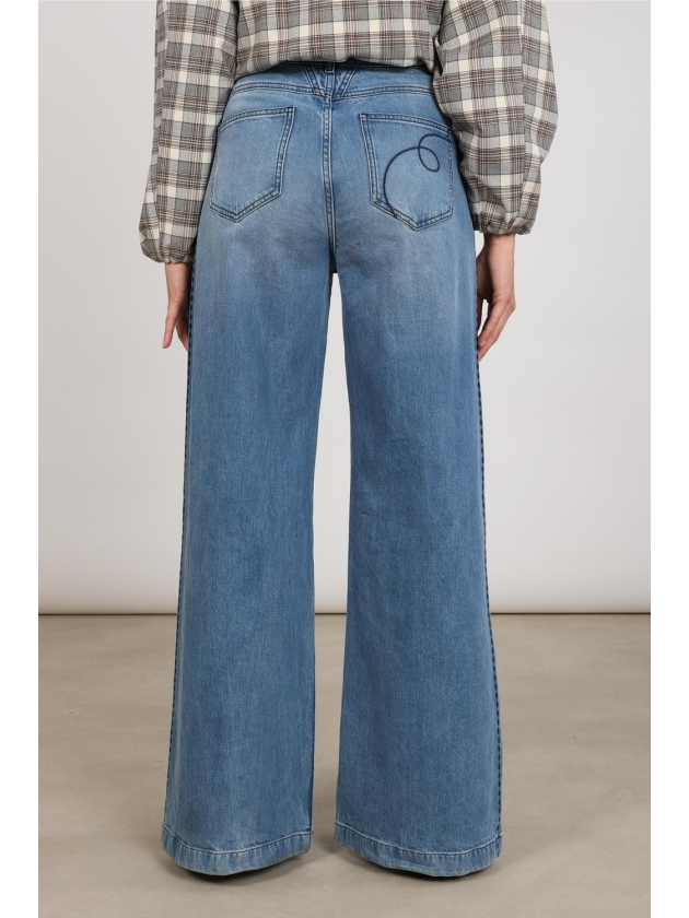 NUKUS Stevi Pants Embroidery 298 blue denim
