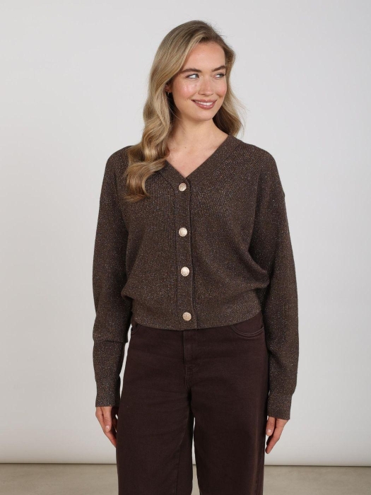 NUKUS Willa Cardigan 334 chocolate