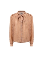 NUKUS Alberta Blouse Bow Stripe 335 toffee