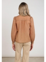 NUKUS Alberta Blouse Bow Stripe 335 toffee