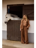 NUKUS Alberta Blouse Bow Stripe 335 toffee