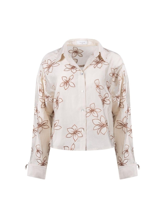 NUKUS Bailey Blouse Flower 9 sand