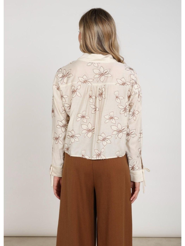 NUKUS Bailey Blouse Flower 9 sand