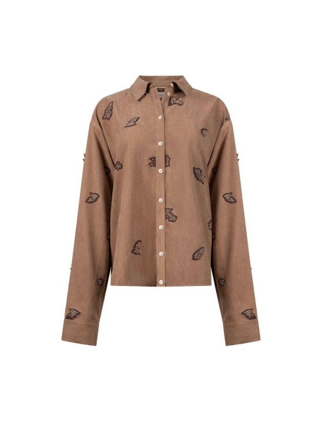 NUKUS Noor Blouse Beads 335 toffee