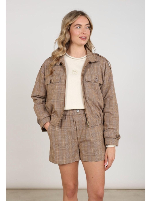 NUKUS Hope Jacket Check 335 toffee