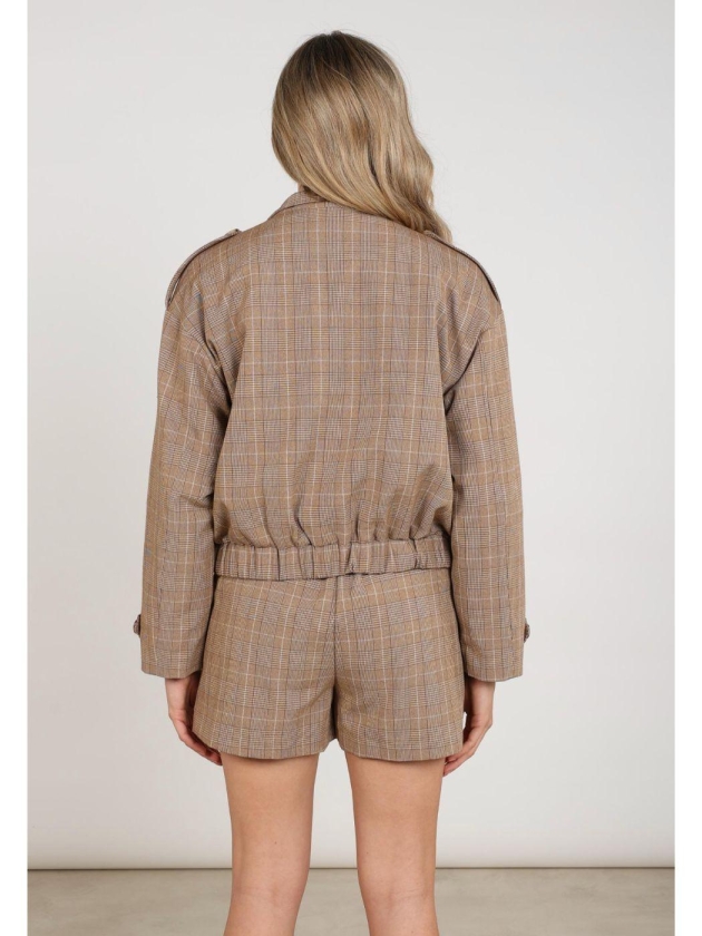 NUKUS Hope Jacket Check 335 toffee