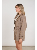 NUKUS Hope Jacket Check 335 toffee