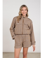 NUKUS Hope Jacket Check 335 toffee