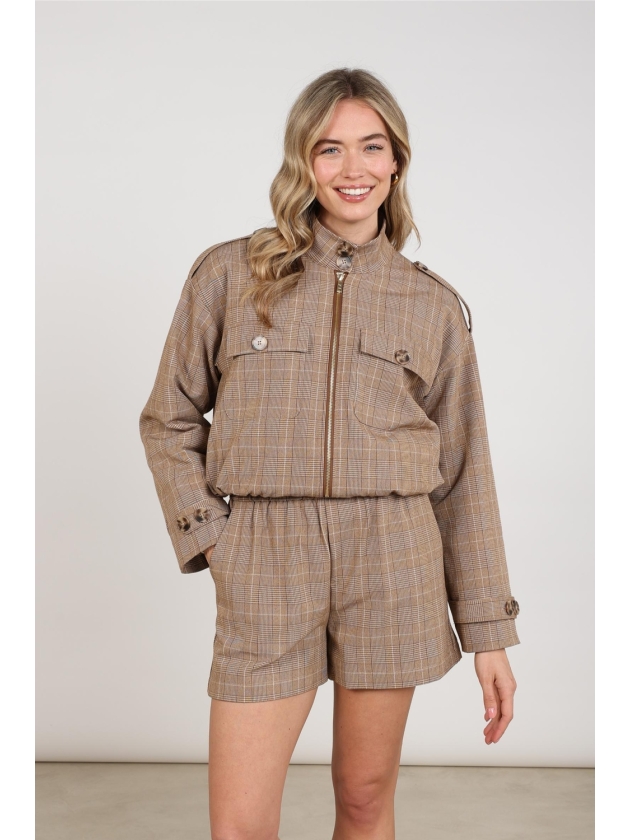 NUKUS Hope Jacket Check 335 toffee