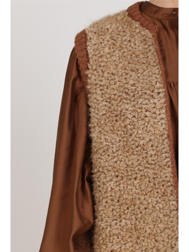 NUKUS Lana Gilet 391 toffee/espresso