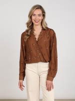 NUKUS Anika Blouse Paillet 385 espresso