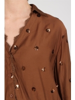 NUKUS Anika Blouse Paillet 385 espresso