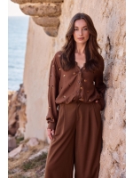 NUKUS Anika Blouse Paillet 385 espresso