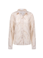 NUKUS Aysha Blouse Feathers 9 sand