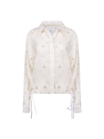 NUKUS Ally Blouse Square Embroidery 17 off white
