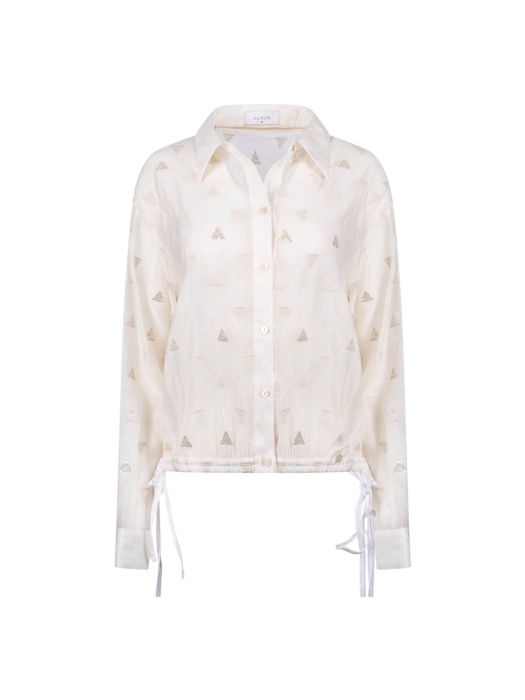 NUKUS Ally Blouse Square Embroidery 17 off white