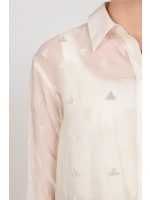 NUKUS Ally Blouse Square Embroidery 17 off white
