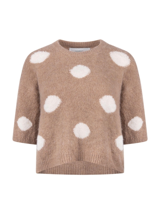 NUKUS Lara Pullover Dots 60 taupe