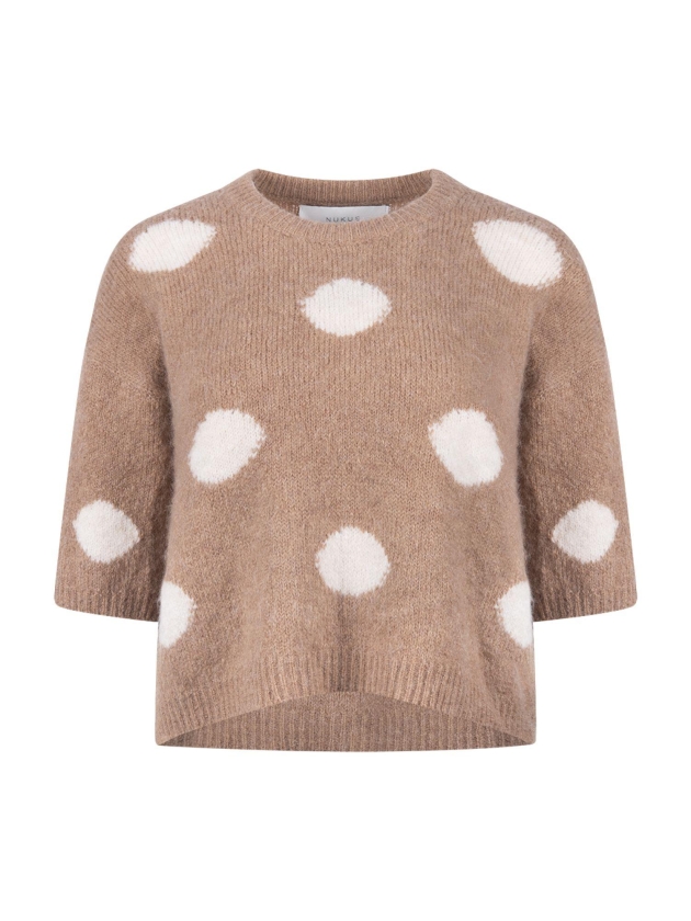 NUKUS Lara Pullover Dots 60 taupe