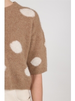 NUKUS Lara Pullover Dots 60 taupe