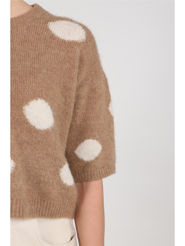 NUKUS Lara Pullover Dots 60 taupe