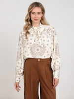 NUKUS Angie Blouse Tie Paisley 318 offwhite/toffee