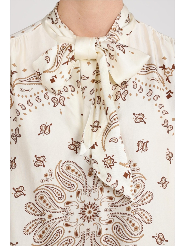 NUKUS Angie Blouse Tie Paisley 318 offwhite/toffee