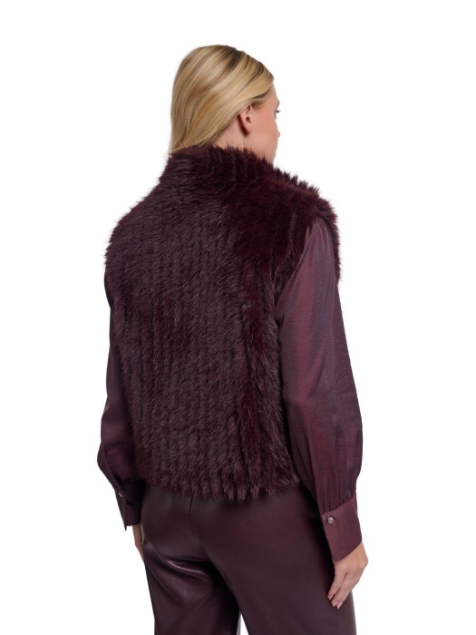 Rino en Pelle Waistcoat with closure 10873 chocolate bean