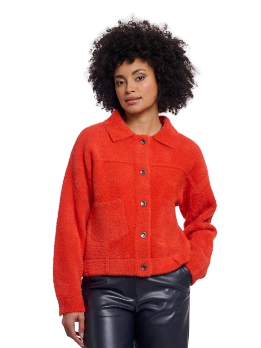 Rino en Pelle Boxy jacket 11149 luminous red