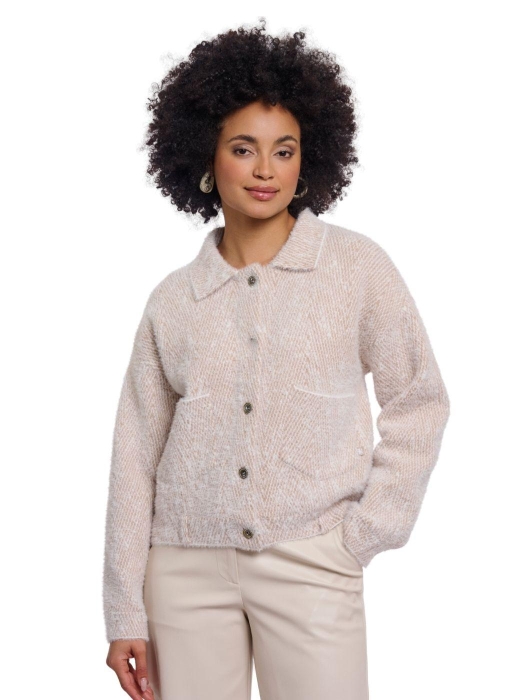 Rino en Pelle Boxy jacket 11152 beige herringbone