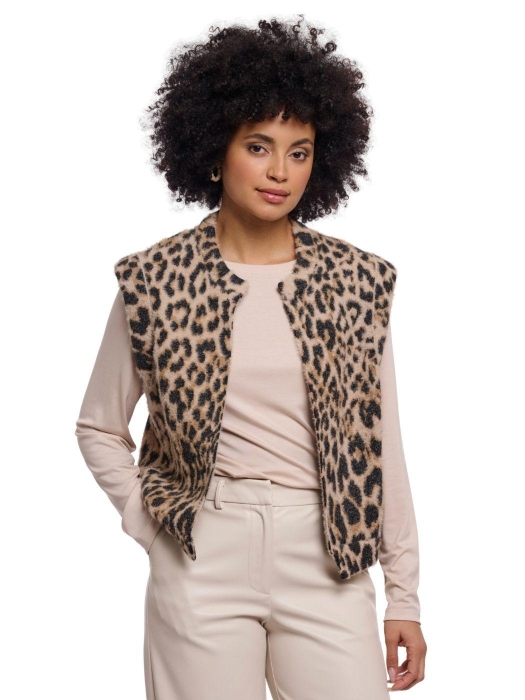 Rino en Pelle Short waistcoat 10307 light leopard