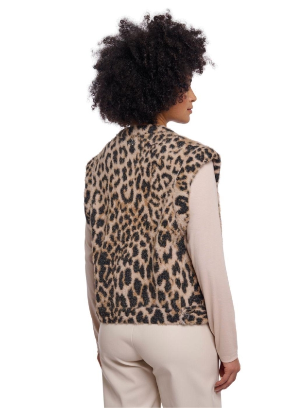Rino en Pelle Short waistcoat 10307 light leopard