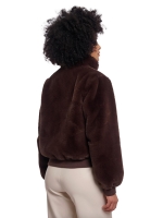Rino en Pelle Short faux fur jacket 11099 coffee roast